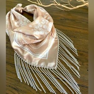 Sand colored Bandanna with Rhinestones. Never Worn.